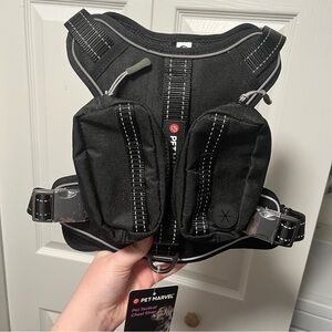Pet Marvel NEW black tactical chest strap MEDIUM dog harness